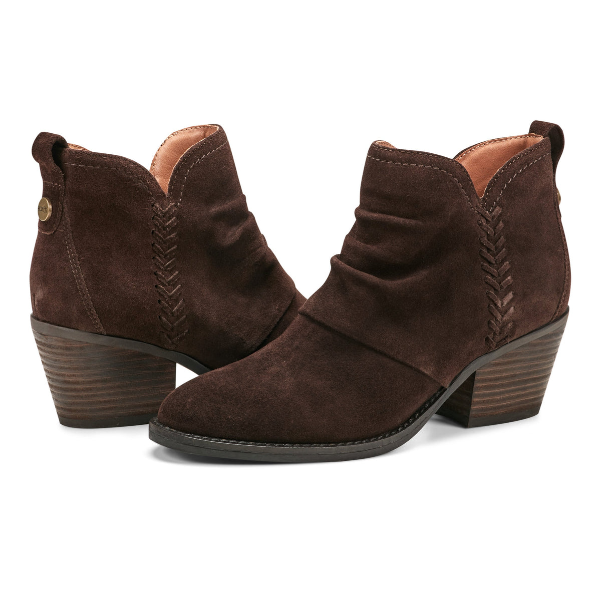 Chandy Suede Ruched Booties - Earth Shoes Best Seller