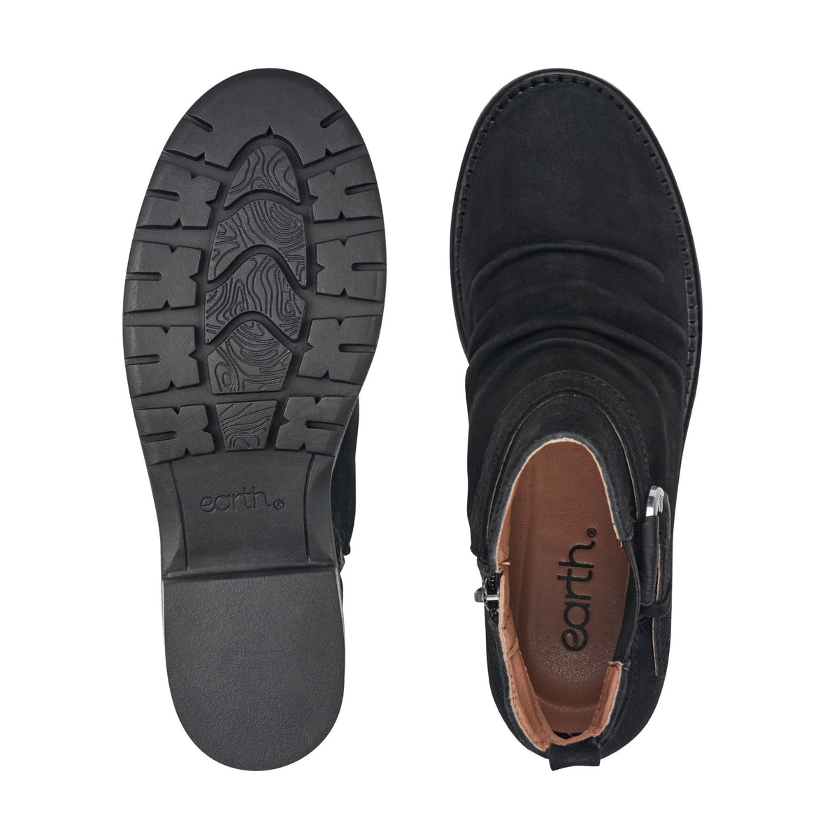 Zane Suede Ruched Booties - Earth Shoes New