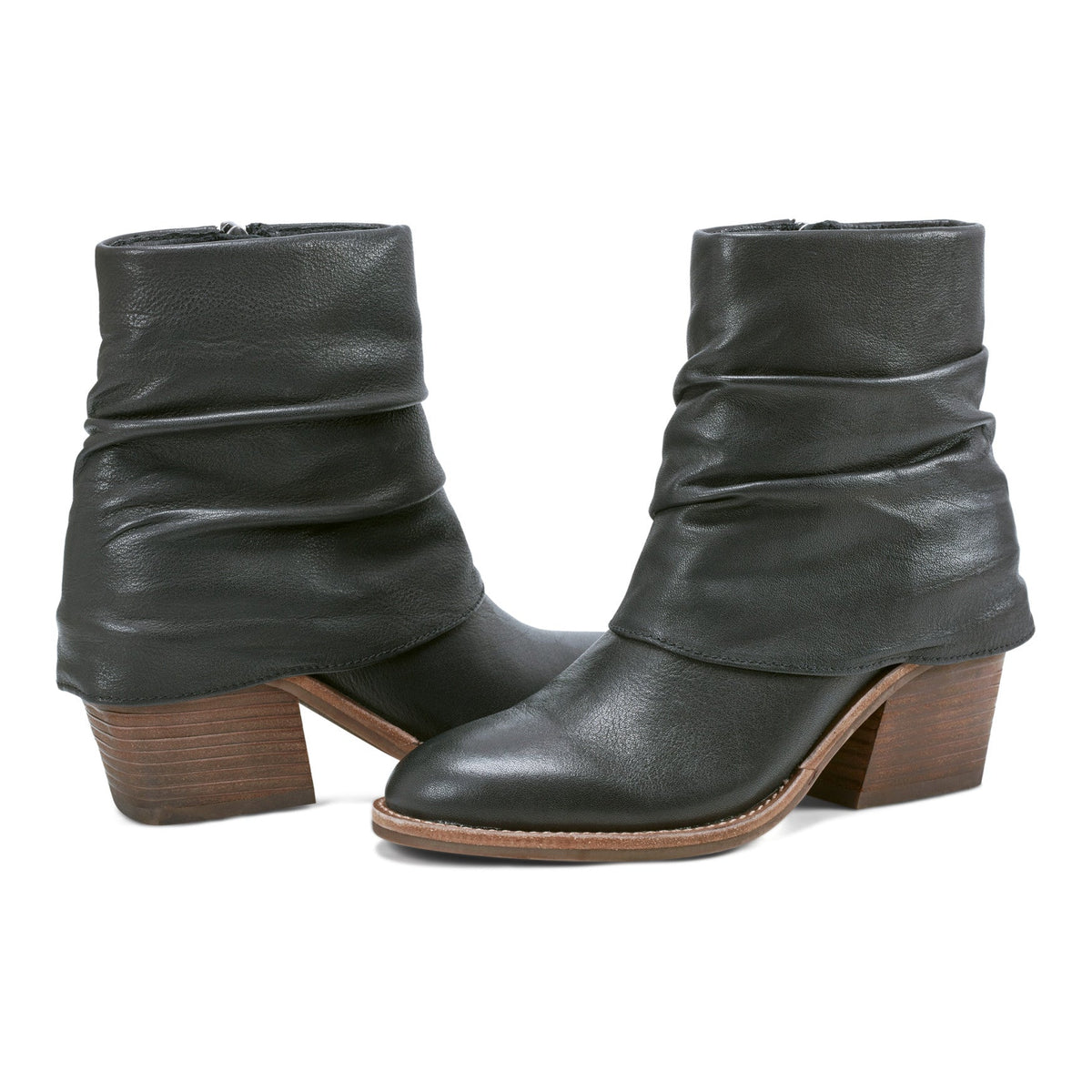 Savvy Block Heel Ruched Casual Booties - Earth Shoes Best Seller