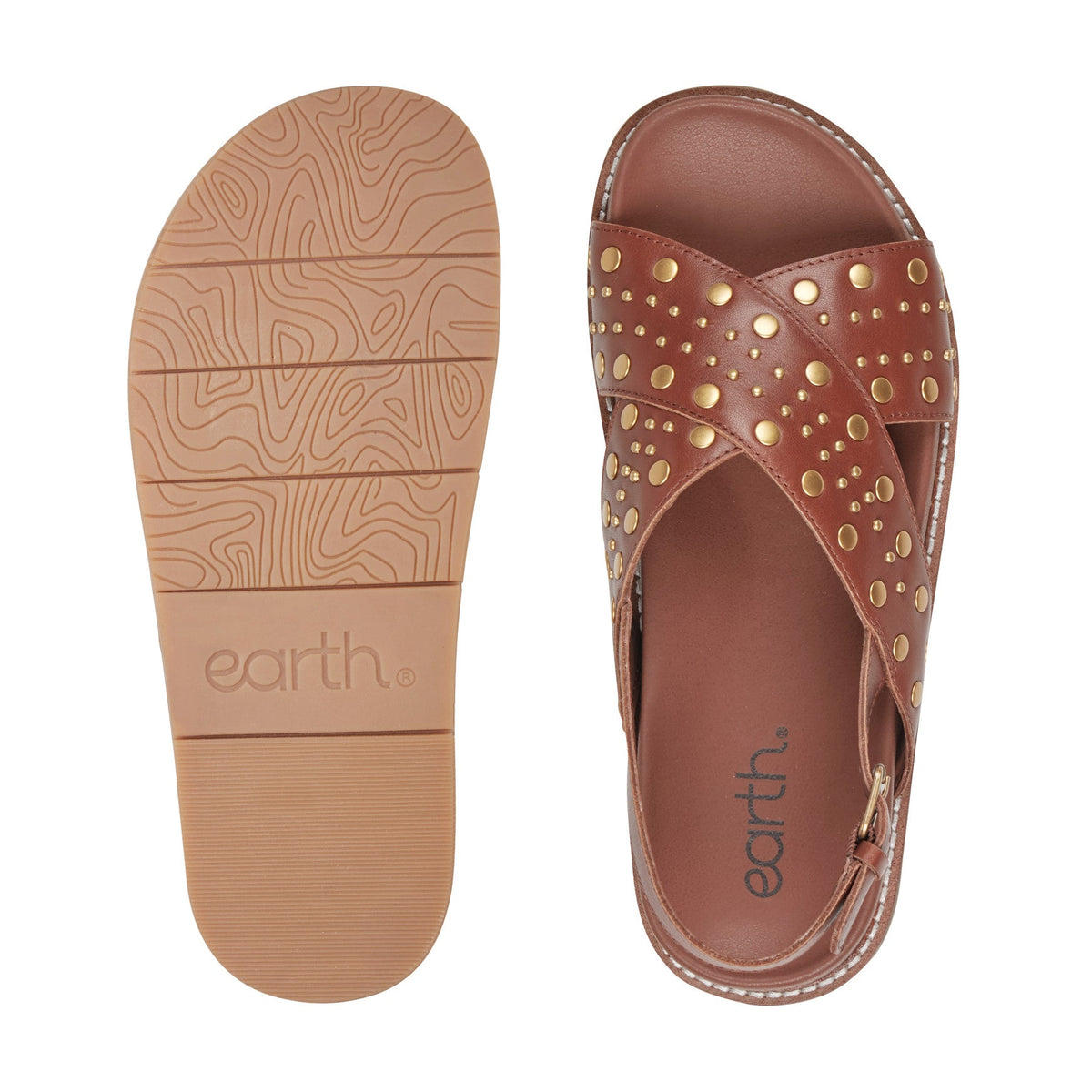 Ferdie Studded Leather Sandals - Earth Shoes Premium