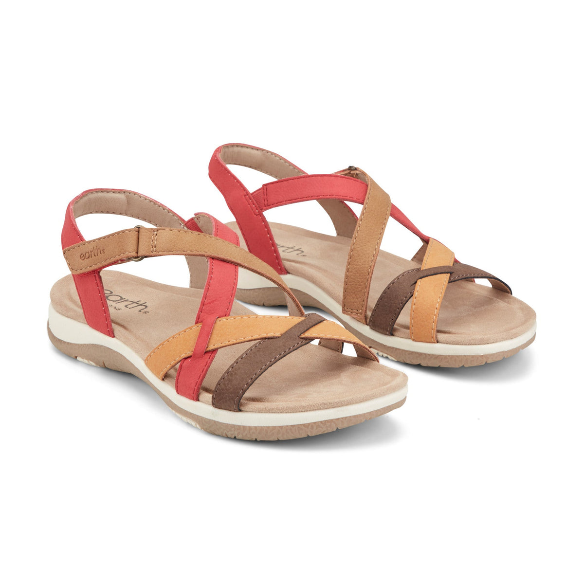 Sterling Casual Strappy Round Toe Flat Sandals - Earth Shoes Premium