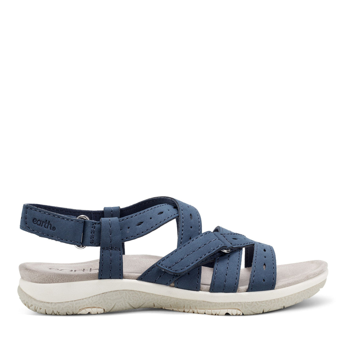 Samsin Round Toe Strappy Casual Flat Sandals - Earth Shoes Popular