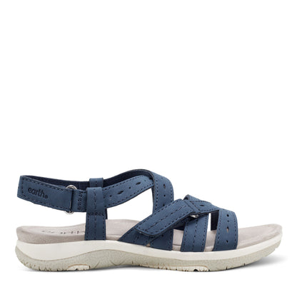 Samsin Round Toe Strappy Casual Flat Sandals - Earth Shoes Popular