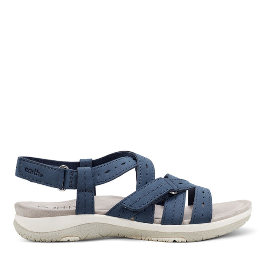 Samsin Round Toe Strappy Casual Flat Sandals - Earth Shoes Popular