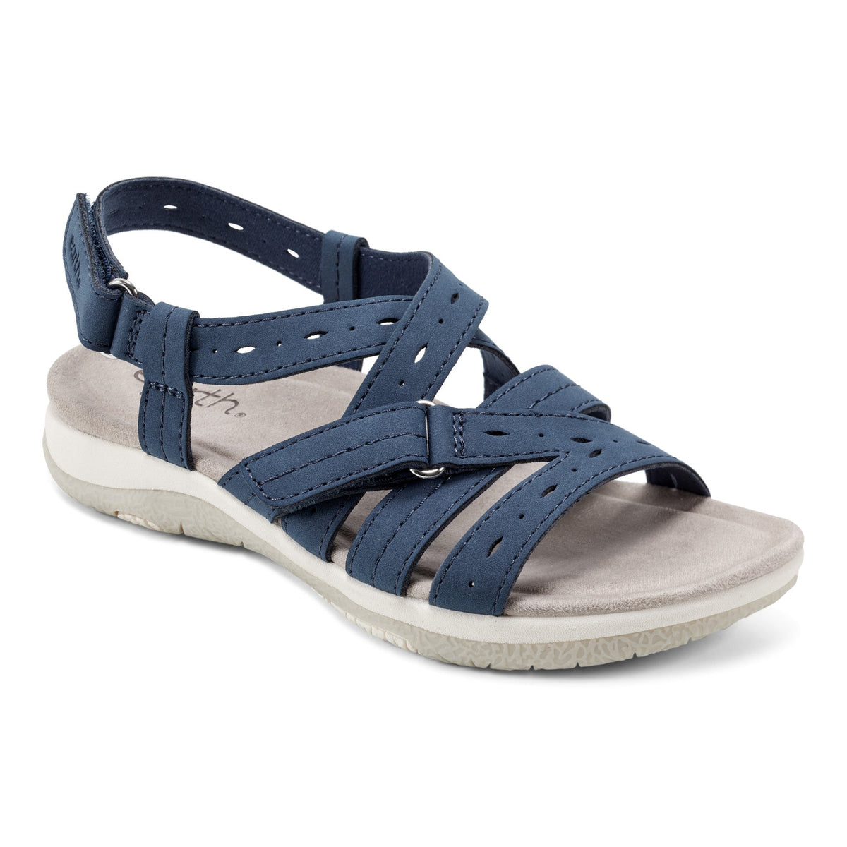 Samsin Round Toe Strappy Casual Flat Sandals - Earth Shoes Popular