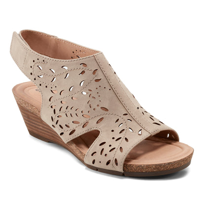 Halin Round Toe Casual Slingback Wedge Sandals - Earth Shoes Exclusive