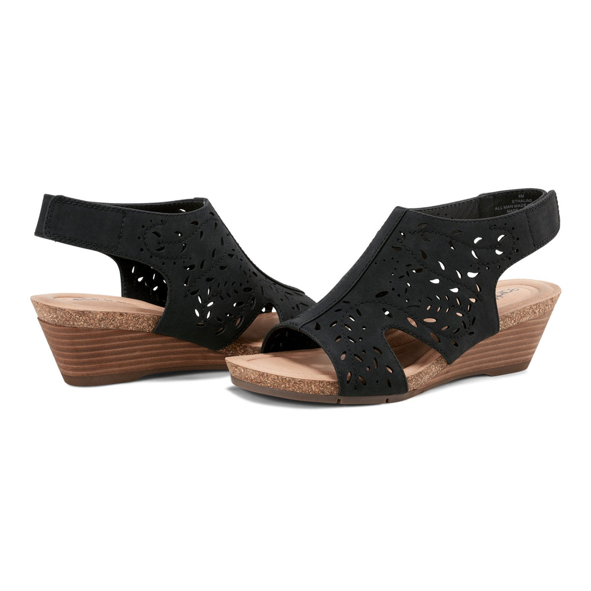 Halin Round Toe Casual Slingback Wedge Sandals - Earth Shoes New