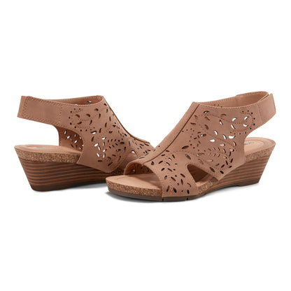 Halin Round Toe Casual Slingback Wedge Sandals - Earth Shoes Popular