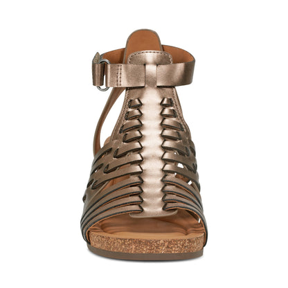 Hattie Round Toe Strappy Wedge Sandals - Earth Shoes Recommended