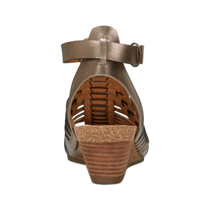 Hattie Round Toe Strappy Wedge Sandals - Earth Shoes Recommended