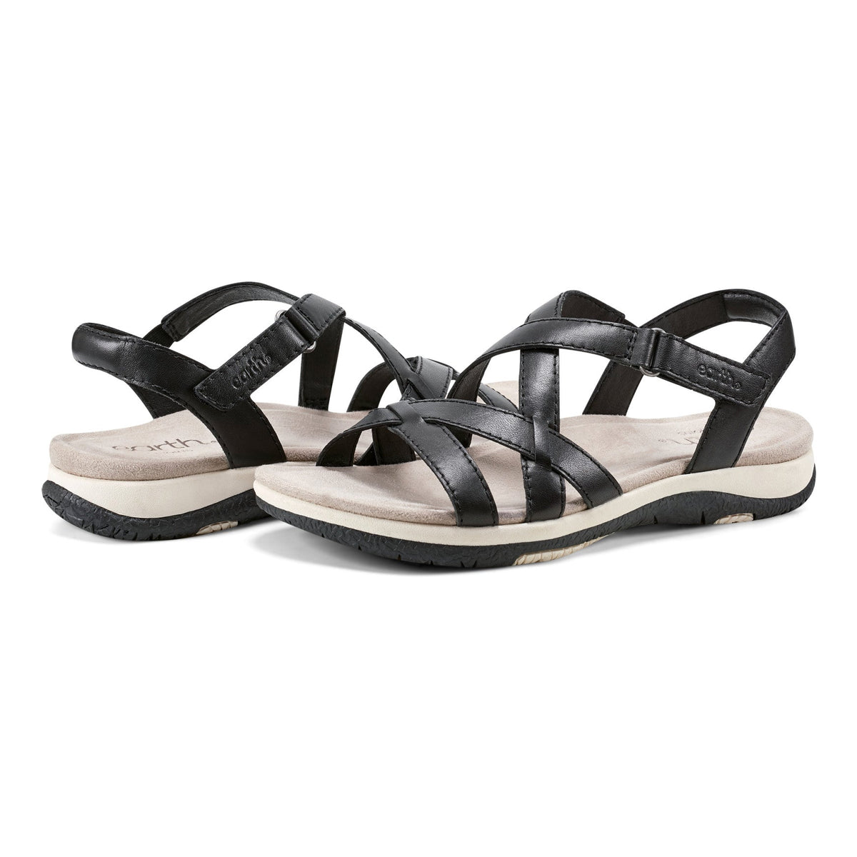 Sterling Casual Strappy Round Toe Flat Sandals - Earth Shoes Popular