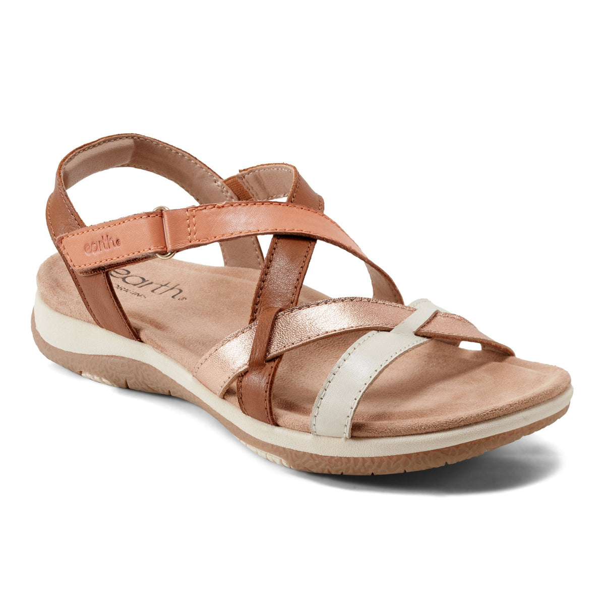 Sterling Casual Strappy Round Toe Flat Sandals - Earth Shoes Signature