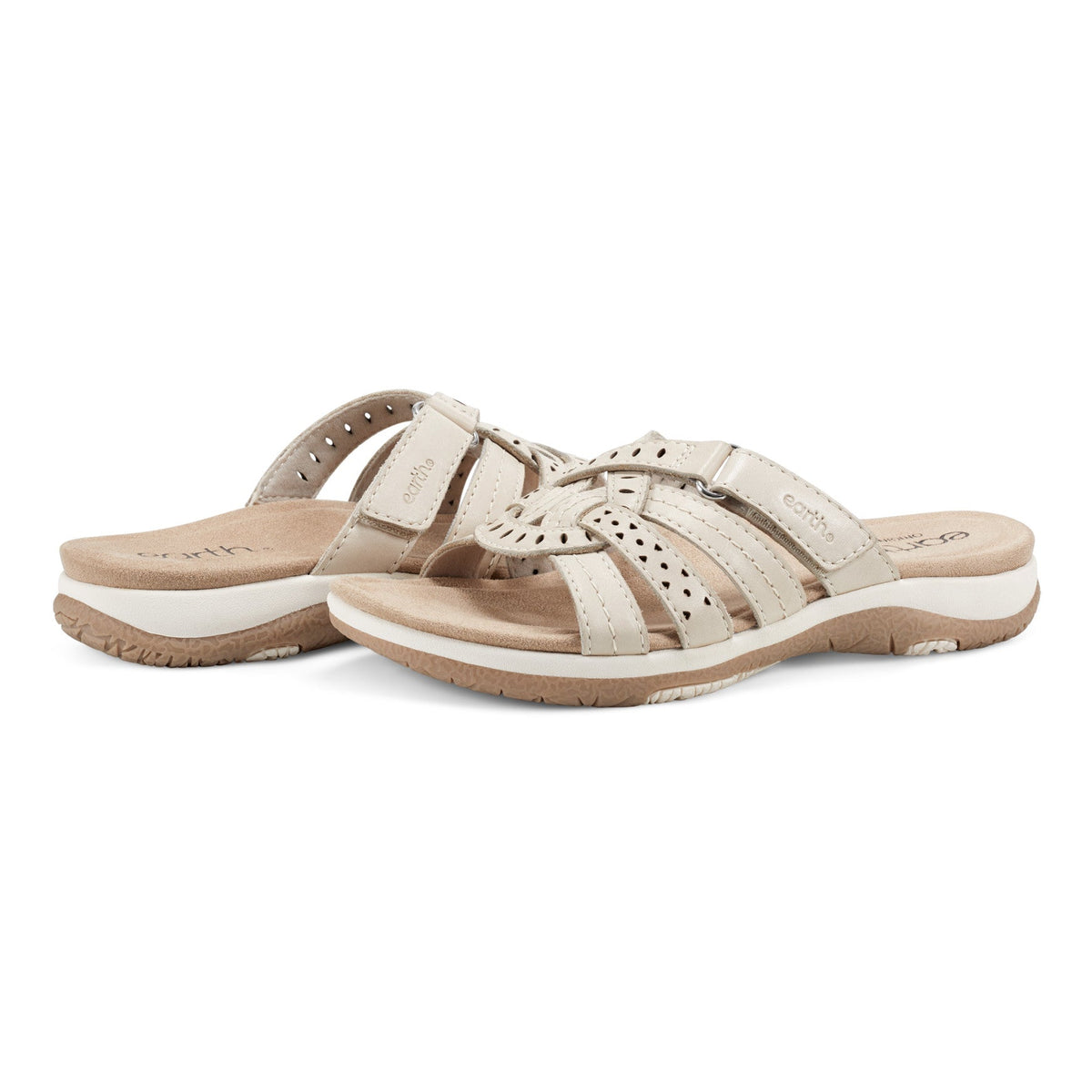 Sassoni Strappy Casual Slip-On Flat Sandals - Earth Shoes Recommended