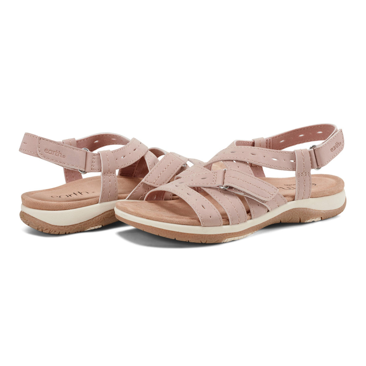 Samsin Round Toe Strappy Casual Flat Sandals - Earth Shoes Exclusive