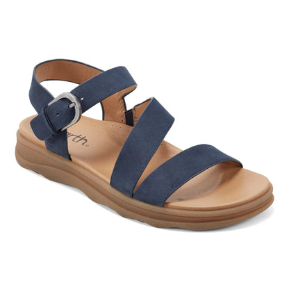 Lainey Casual Strappy Round Toe Flat Sandals - Earth Shoes Popular
