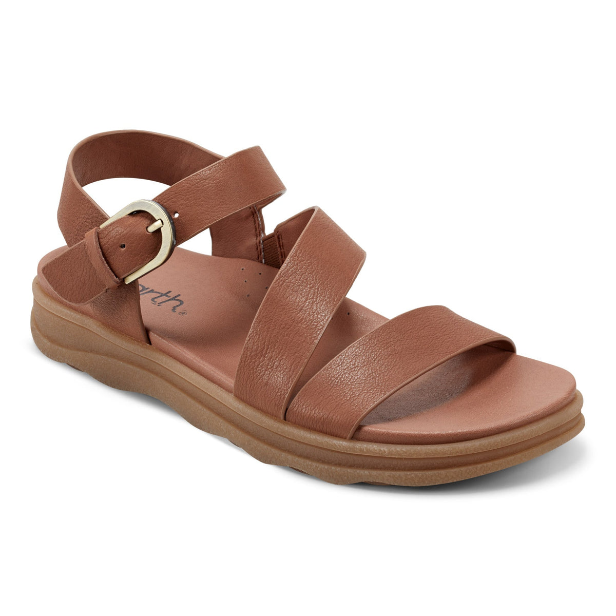 Lainey Casual Strappy Round Toe Flat Sandals - Earth Shoes Recommended