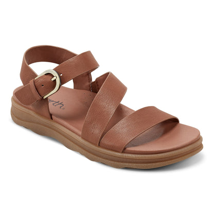 Lainey Casual Strappy Round Toe Flat Sandals - Earth Shoes Recommended