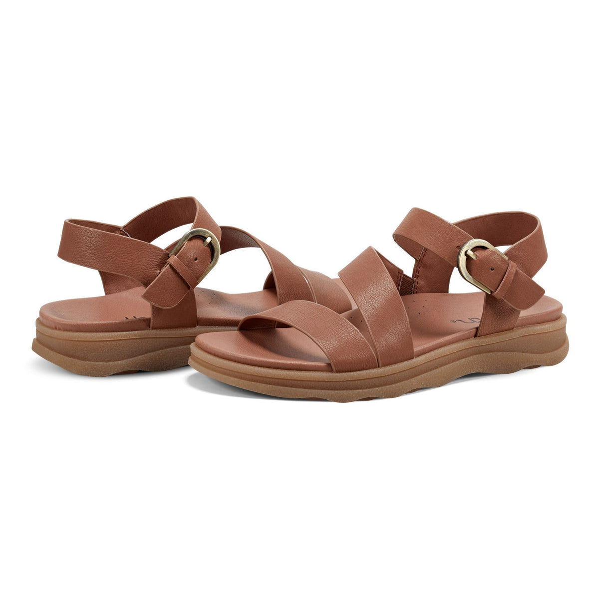 Lainey Casual Strappy Round Toe Flat Sandals - Earth Shoes Recommended