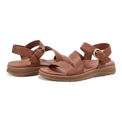 Lainey Casual Strappy Round Toe Flat Sandals - Earth Shoes Recommended