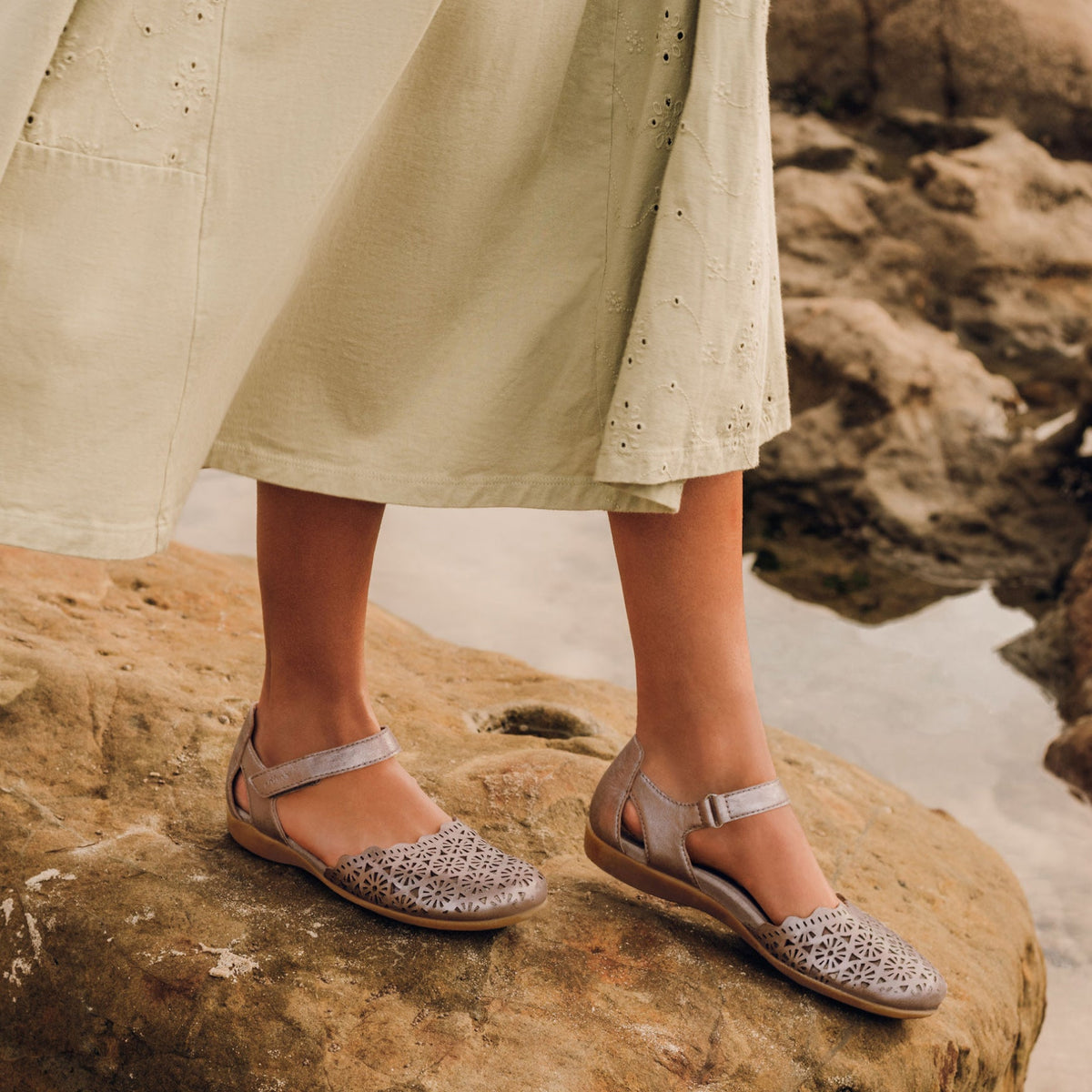 Bronnie Casual Slip-On Perforated Sandals - Earth Shoes Featured