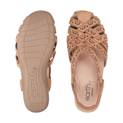 Briel Round Toe Casual Slingback Flat Sandals - Earth Shoes Featured