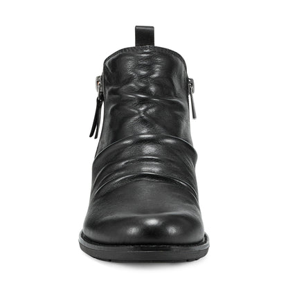 Nadya Round Toe Ruched Casual Booties - Earth Shoes Premium