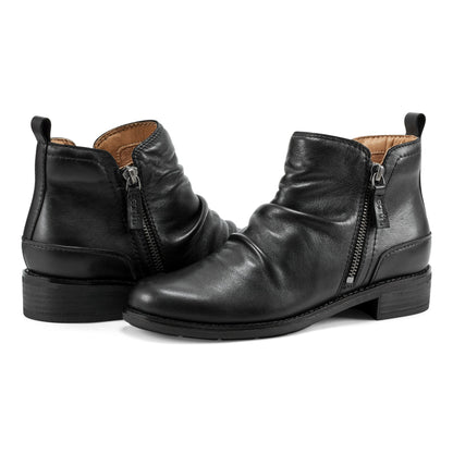 Nadya Round Toe Ruched Casual Booties - Earth Shoes Premium