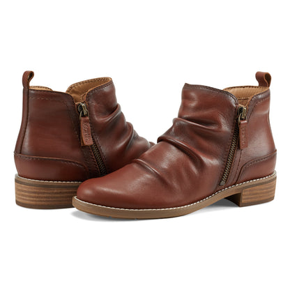 Nadya Round Toe Ruched Casual Booties - Earth Shoes Recommended