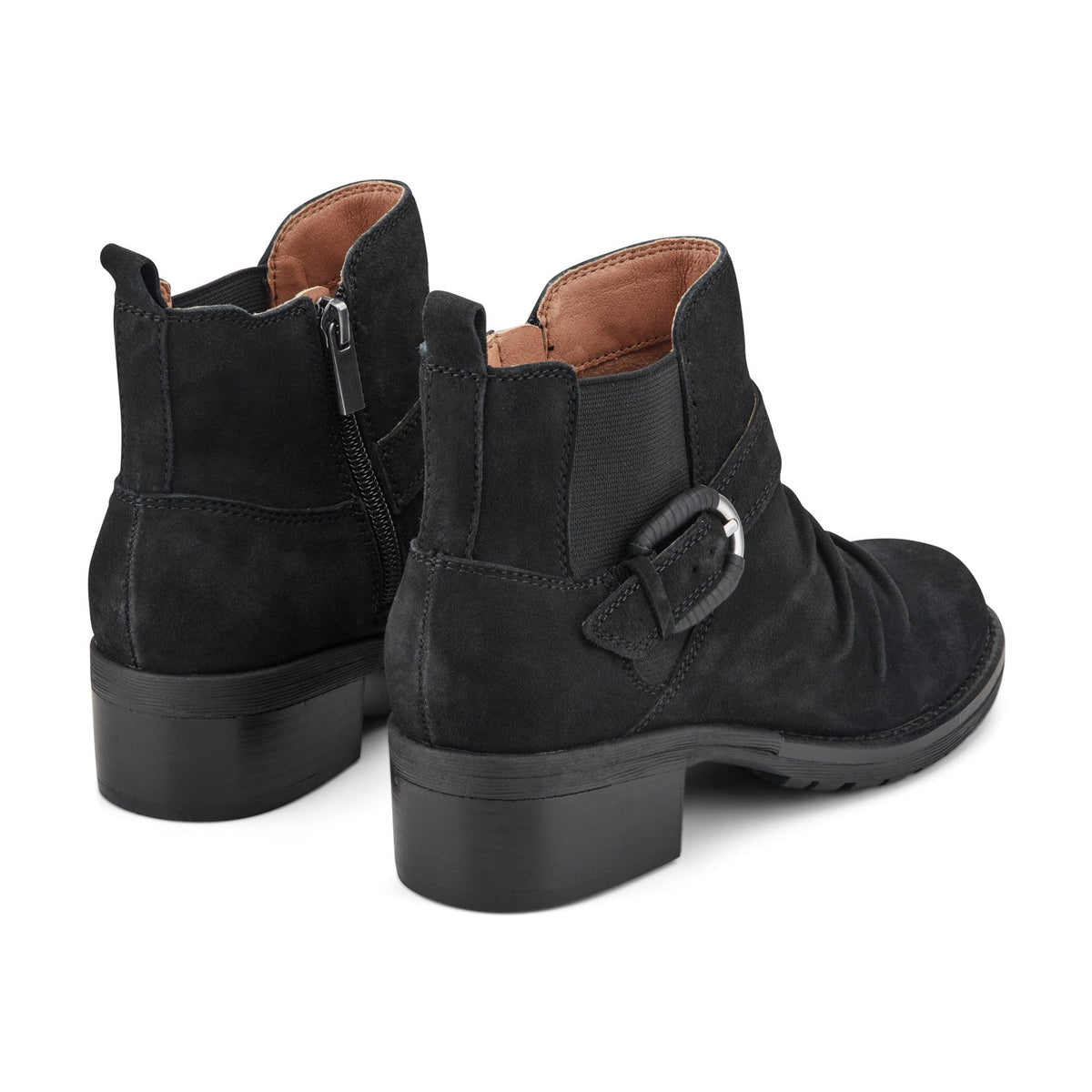 Zane Suede Ruched Booties - Earth Shoes New
