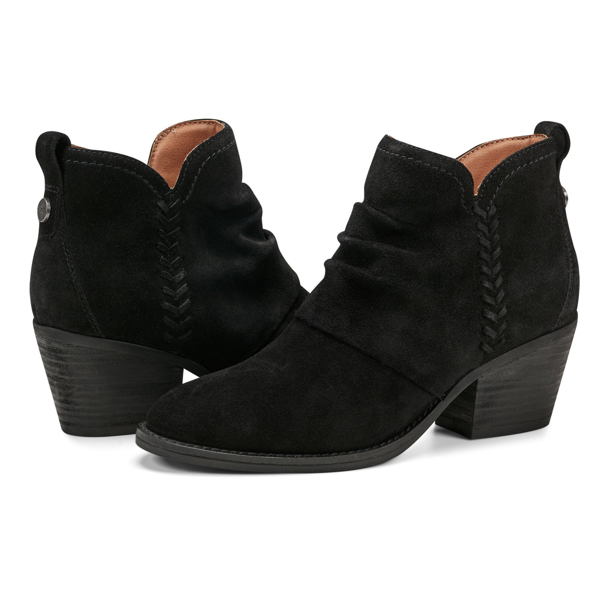 Chandy Suede Ruched Booties - Earth Shoes Exclusive