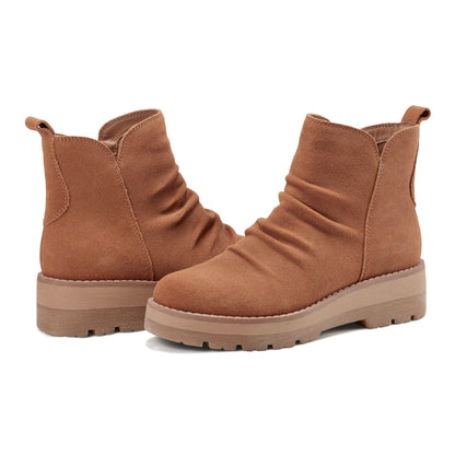 Yonder Waterproof Ruched Lug Sole Casual Booties - Earth Shoes New