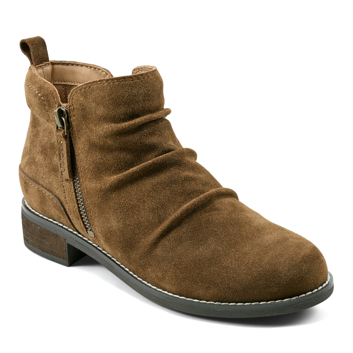 Nadya Round Toe Ruched Casual Booties - Earth Shoes Recommended