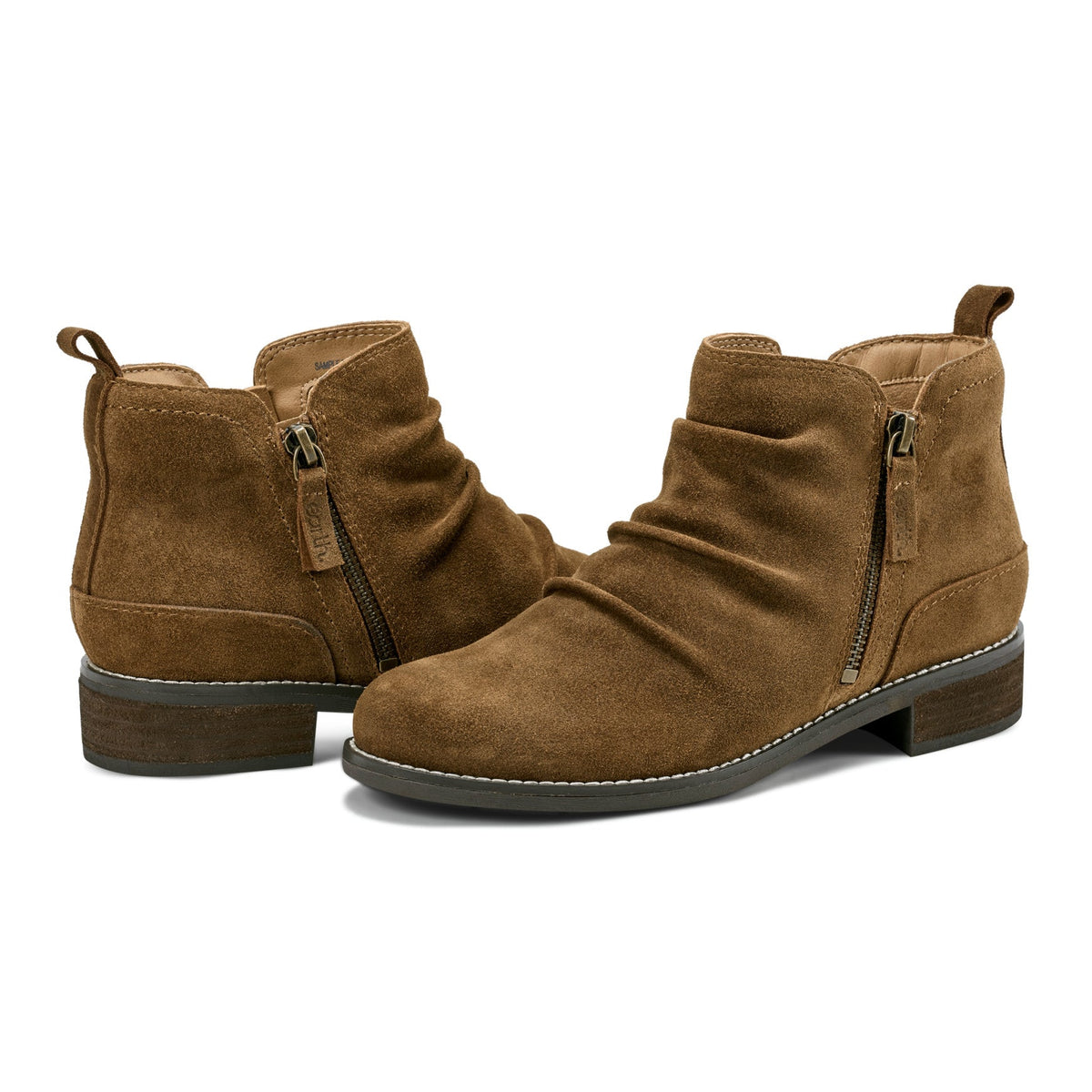 Nadya Round Toe Ruched Casual Booties - Earth Shoes Recommended