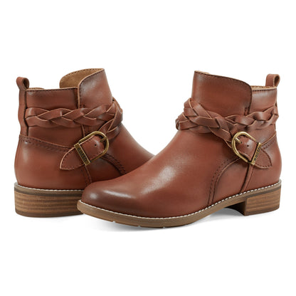 Nicole Round Toe Stacked Heel Casual Booties - Earth Shoes Signature