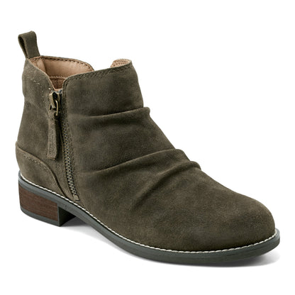 Nadya Round Toe Ruched Casual Booties - Earth Shoes New