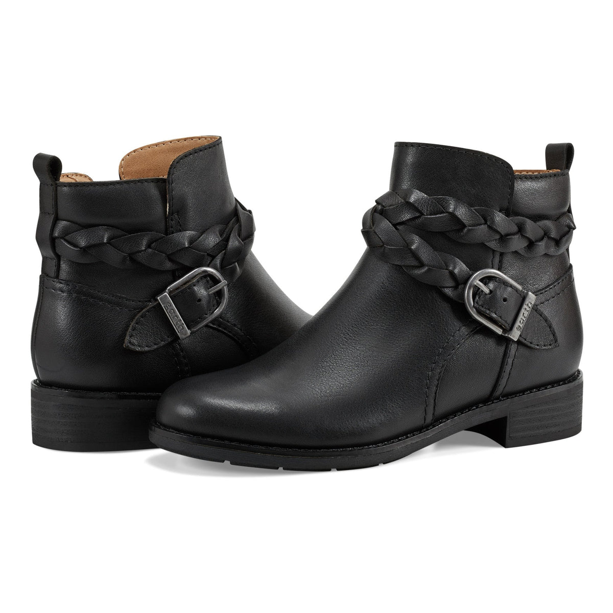 Nicole Round Toe Stacked Heel Casual Booties - Earth Shoes Popular