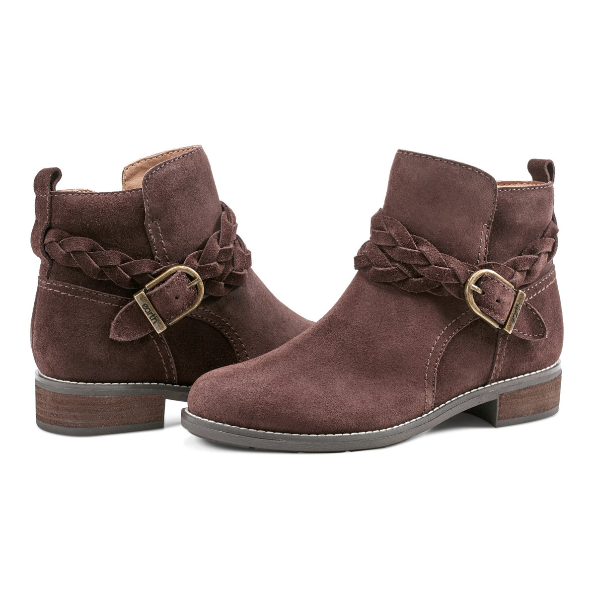 Nicole Round Toe Stacked Heel Casual Booties - Earth Shoes Recommended