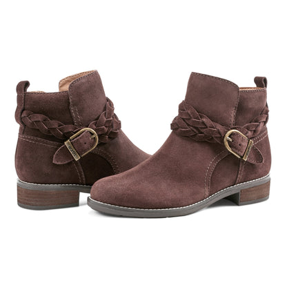 Nicole Round Toe Stacked Heel Casual Booties - Earth Shoes Recommended