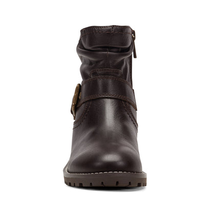 Thrill Leather Ruched Booties - Earth Shoes Signature