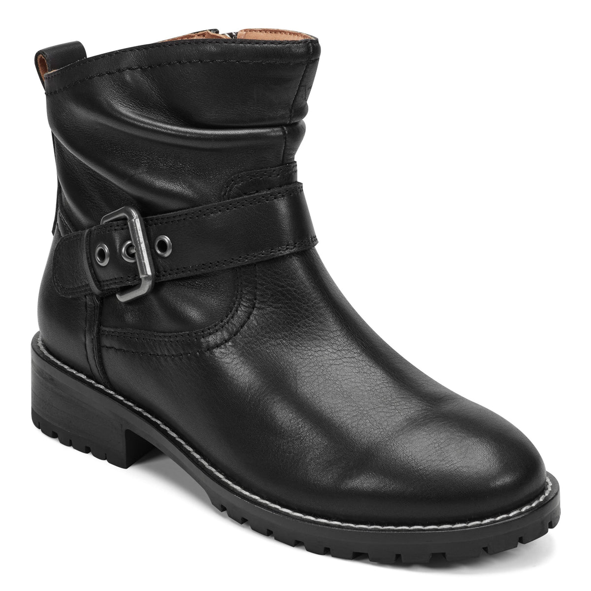 Thrill Leather Ruched Booties - Earth Shoes New