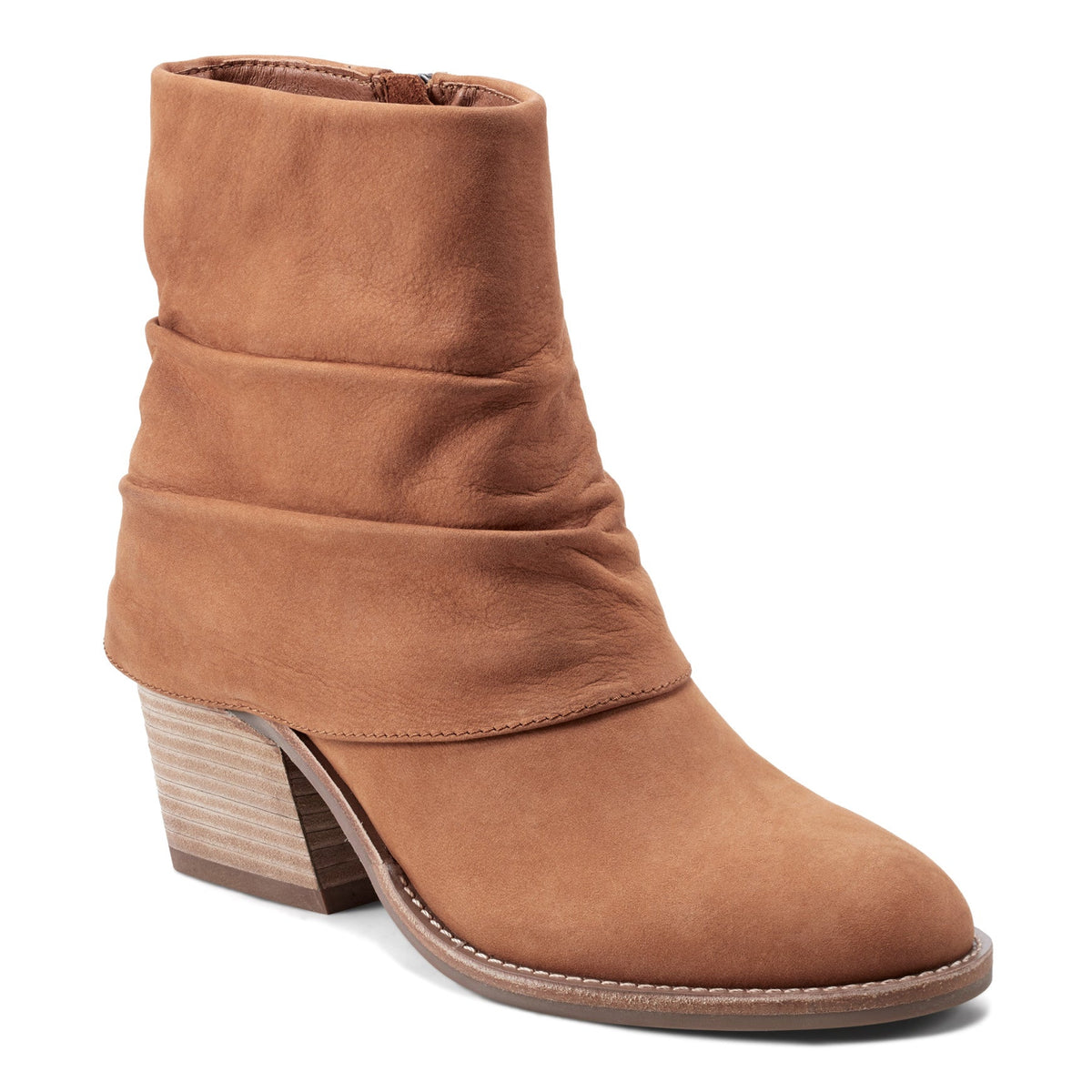 Savvy Block Heel Ruched Casual Booties - Earth Shoes Featured