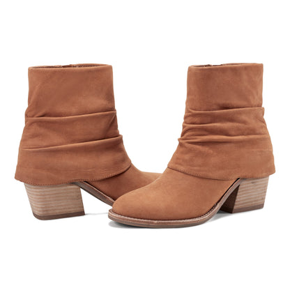 Savvy Block Heel Ruched Casual Booties - Earth Shoes Featured