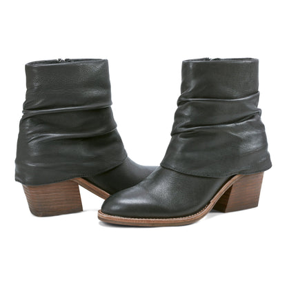 Savvy Block Heel Ruched Casual Booties - Earth Shoes Best Seller