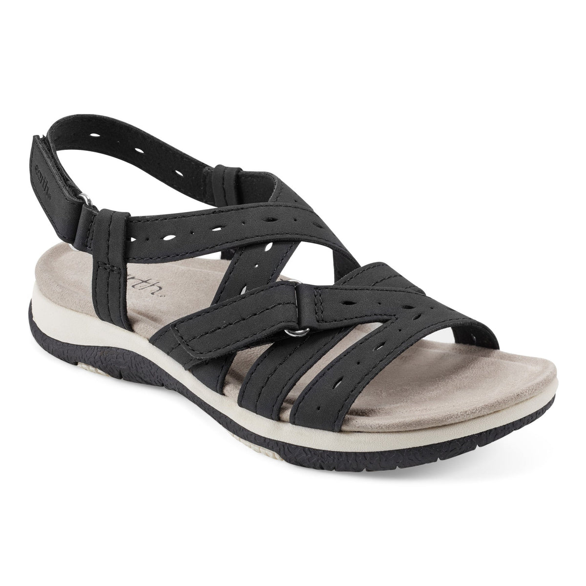 Samsin Round Toe Strappy Casual Flat Sandals - Earth Shoes Premium
