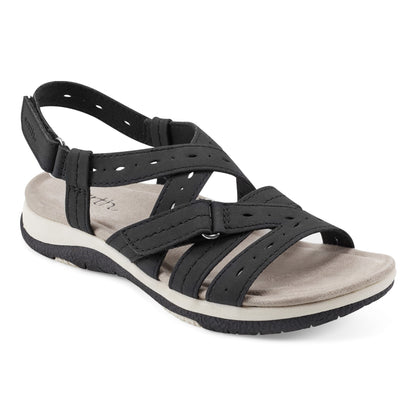 Samsin Round Toe Strappy Casual Flat Sandals - Earth Shoes Premium