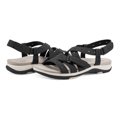 Samsin Round Toe Strappy Casual Flat Sandals - Earth Shoes Premium