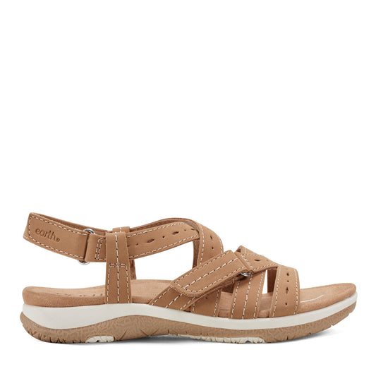 Samsin Round Toe Strappy Casual Flat Sandals - Earth Shoes Featured