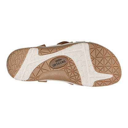Samsin Round Toe Strappy Casual Flat Sandals - Earth Shoes Featured