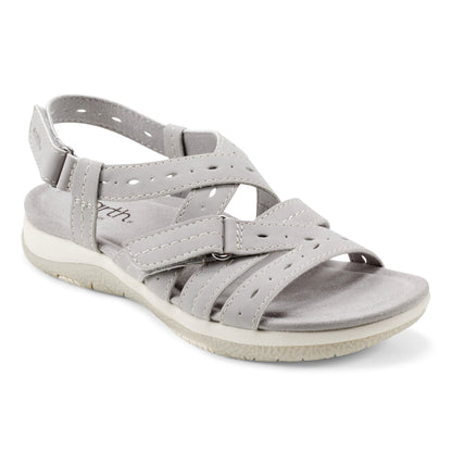 Samsin Round Toe Strappy Casual Flat Sandals - Earth Shoes Popular