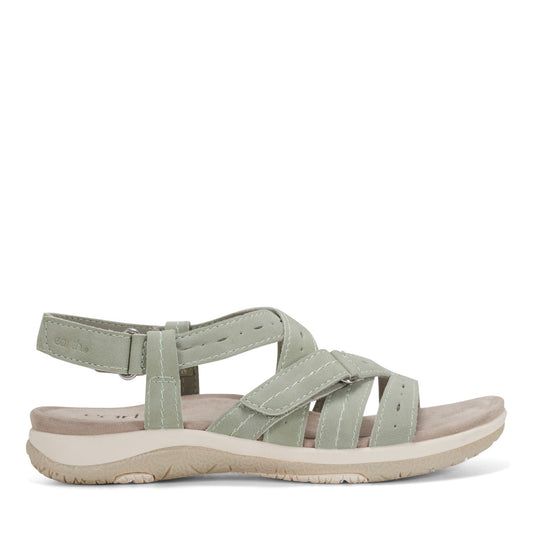 Samsin Round Toe Strappy Casual Flat Sandals - Earth Shoes Recommended
